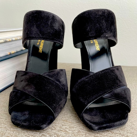 Saint Laurent Suede Mule Sandals - Picture 2 of 9